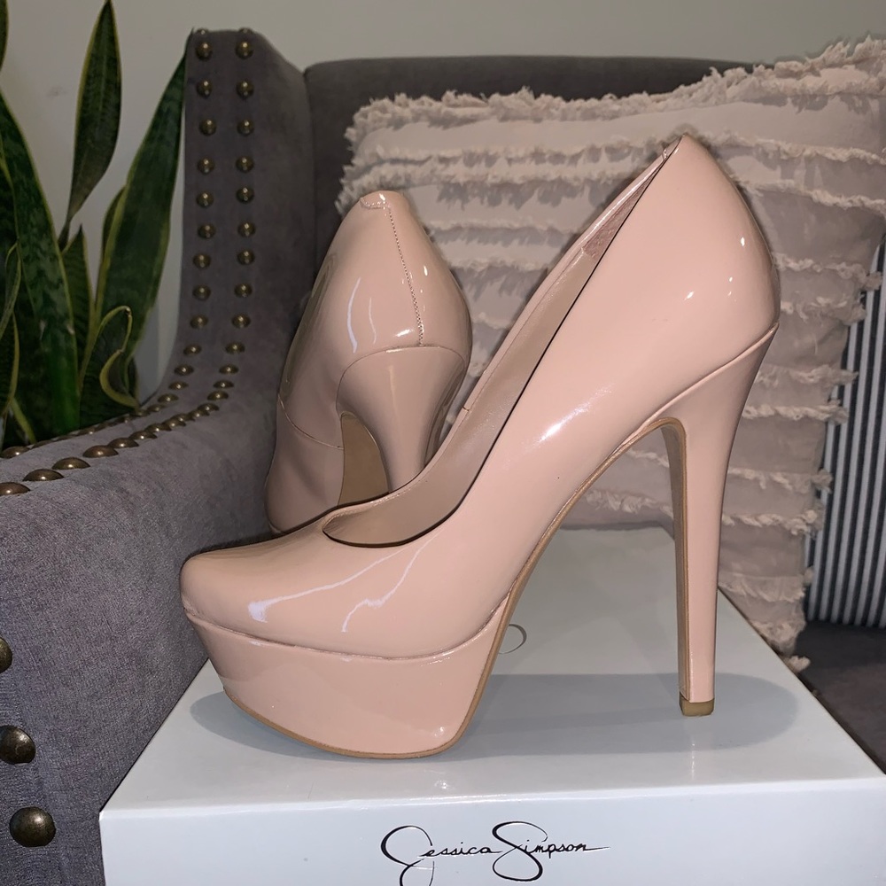 Jessica Simpson Nude Patent High Heels